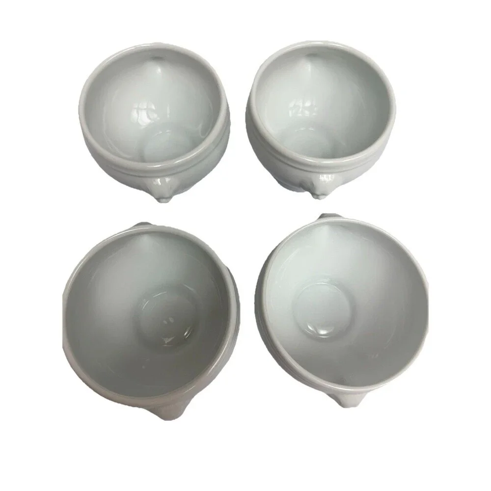 Revol French La Porcelaine Mini Lion Head Bowls White French Country Set of 4